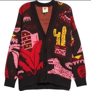 Farm Rio Mixed Black Prints Cardigan Tropical Magic